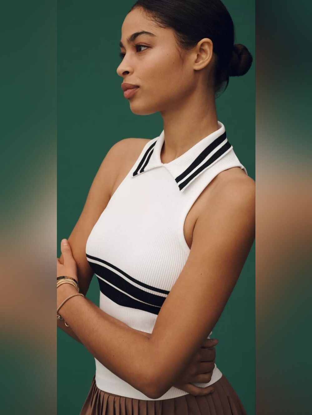 Anthropologie, Maeve Ribbed Polo Tank Top